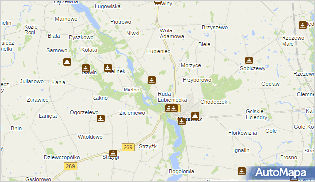 mapa Ruda Lubieniecka, Ruda Lubieniecka na mapie Targeo