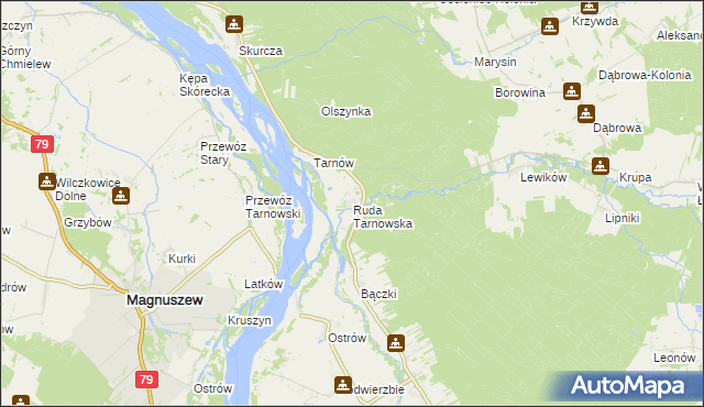 mapa Ruda Tarnowska, Ruda Tarnowska na mapie Targeo