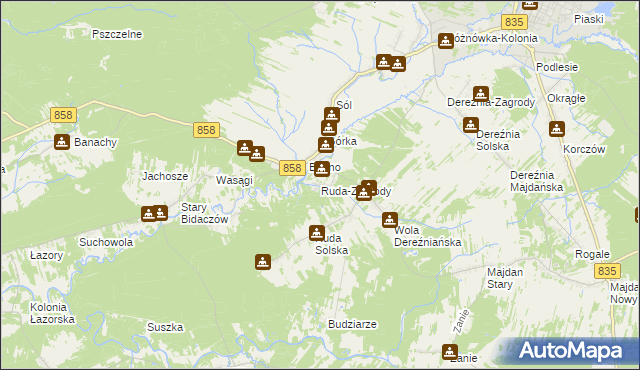 mapa Ruda-Zagrody, Ruda-Zagrody na mapie Targeo