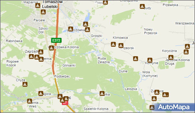 mapa Ruda Żelazna, Ruda Żelazna na mapie Targeo