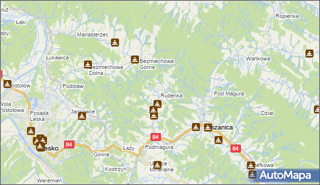 mapa Rudenka, Rudenka na mapie Targeo