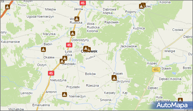mapa Rudlice, Rudlice na mapie Targeo