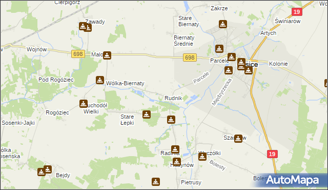 mapa Rudnik gmina Łosice, Rudnik gmina Łosice na mapie Targeo