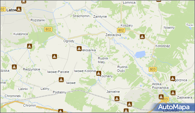 mapa Rudnik Mały gmina Wodynie, Rudnik Mały gmina Wodynie na mapie Targeo