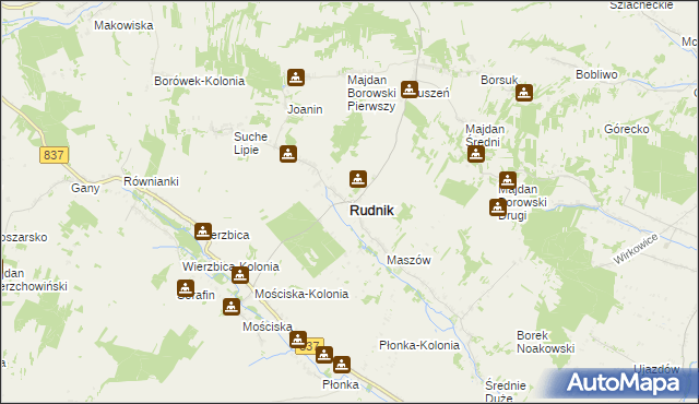 mapa Rudnik powiat krasnostawski, Rudnik powiat krasnostawski na mapie Targeo