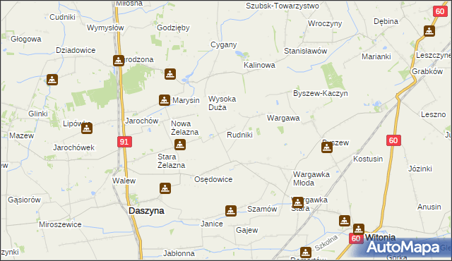 mapa Rudniki gmina Witonia, Rudniki gmina Witonia na mapie Targeo