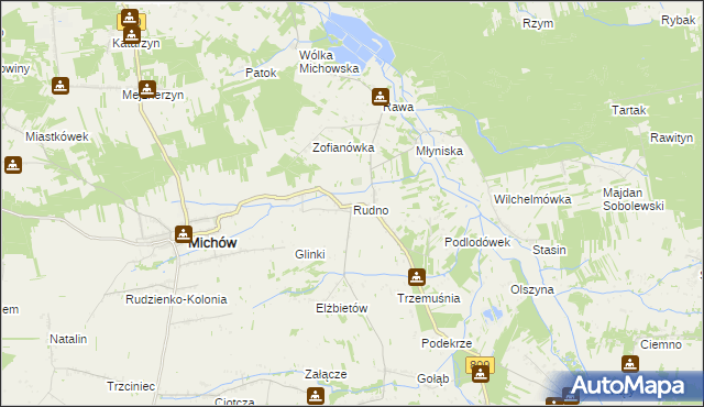 mapa Rudno gmina Michów, Rudno gmina Michów na mapie Targeo