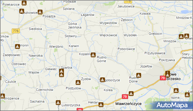 mapa Rudno Górne, Rudno Górne na mapie Targeo