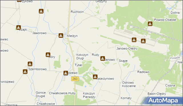 mapa Rudy gmina Strzałkowo, Rudy gmina Strzałkowo na mapie Targeo