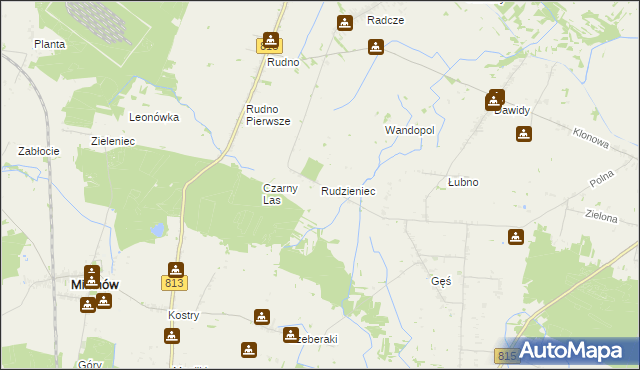 mapa Rudzieniec, Rudzieniec na mapie Targeo