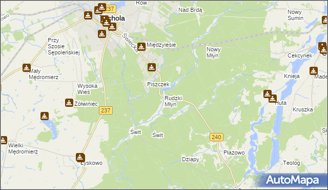 mapa Rudzki Młyn, Rudzki Młyn na mapie Targeo