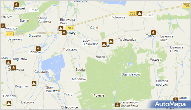 mapa Rulice, Rulice na mapie Targeo