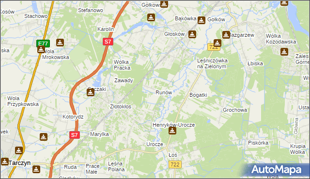 mapa Runów, Runów na mapie Targeo