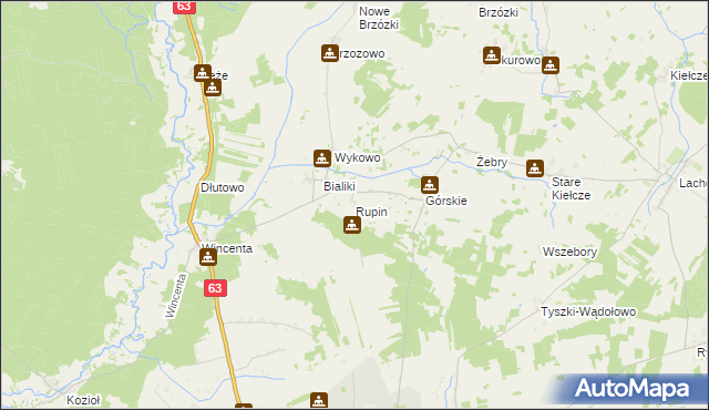 mapa Rupin gmina Kolno, Rupin gmina Kolno na mapie Targeo