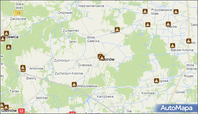 mapa Rusinów powiat przysuski, Rusinów powiat przysuski na mapie Targeo