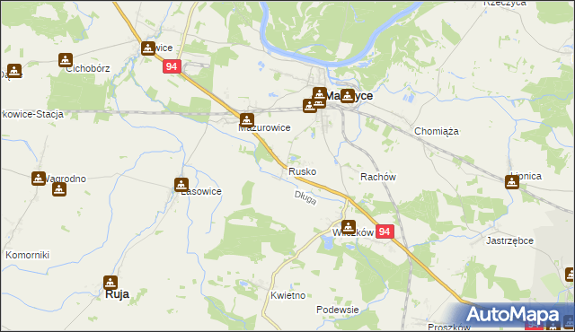 mapa Rusko gmina Malczyce, Rusko gmina Malczyce na mapie Targeo