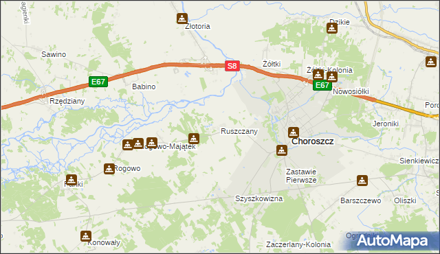 mapa Ruszczany, Ruszczany na mapie Targeo