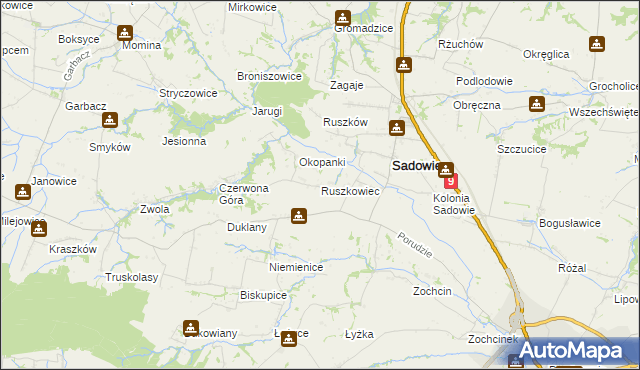 mapa Ruszkowiec, Ruszkowiec na mapie Targeo