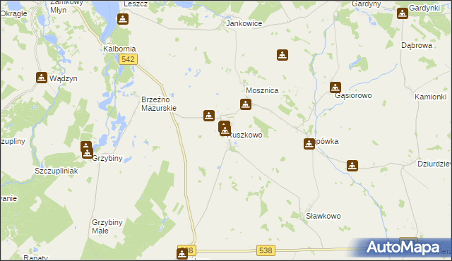 mapa Ruszkowo gmina Działdowo, Ruszkowo gmina Działdowo na mapie Targeo