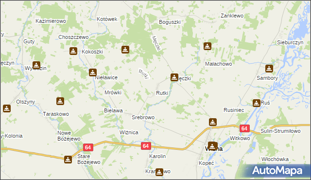 mapa Rutki gmina Wizna, Rutki gmina Wizna na mapie Targeo