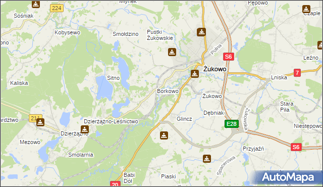 mapa Rutki gmina Żukowo, Rutki gmina Żukowo na mapie Targeo