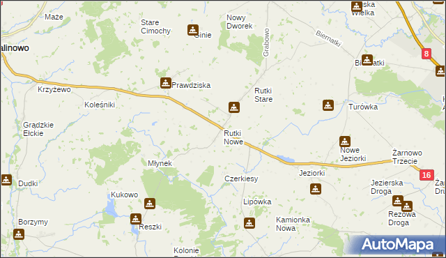 mapa Rutki Nowe, Rutki Nowe na mapie Targeo