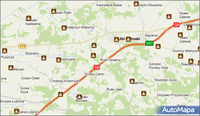 mapa Rutki-Nowiny, Rutki-Nowiny na mapie Targeo