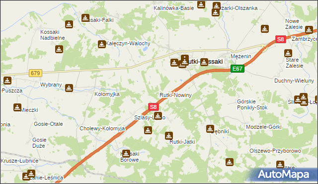 mapa Rutki-Nowiny, Rutki-Nowiny na mapie Targeo