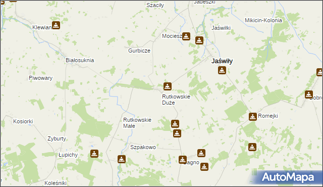 mapa Rutkowskie Duże, Rutkowskie Duże na mapie Targeo