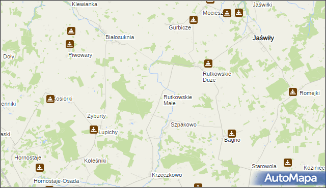 mapa Rutkowskie Małe, Rutkowskie Małe na mapie Targeo