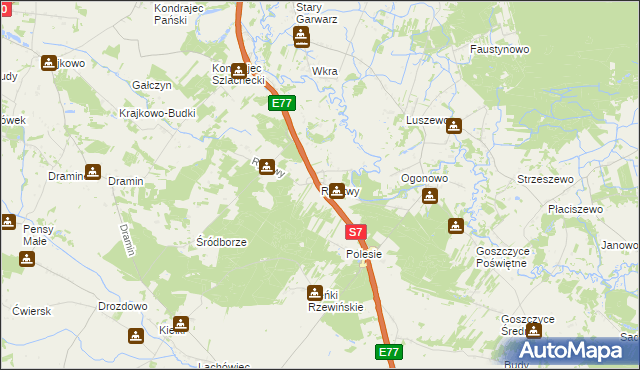 mapa Rybitwy gmina Baboszewo, Rybitwy gmina Baboszewo na mapie Targeo