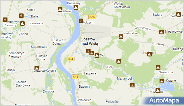 mapa Rybitwy gmina Józefów nad Wisłą, Rybitwy gmina Józefów nad Wisłą na mapie Targeo