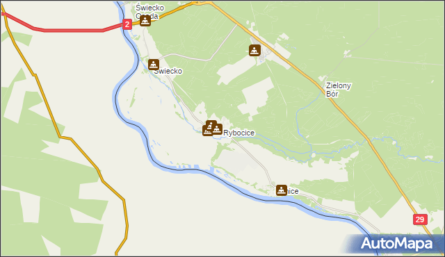 mapa Rybocice, Rybocice na mapie Targeo