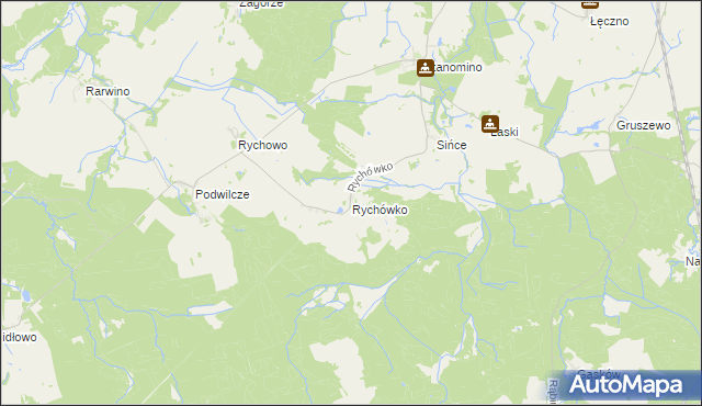 mapa Rychówko, Rychówko na mapie Targeo