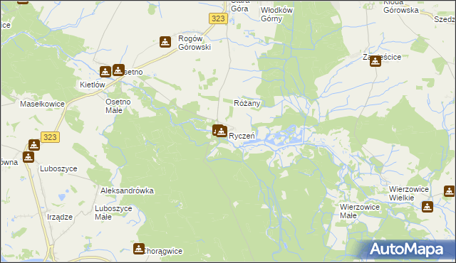 mapa Ryczeń, Ryczeń na mapie Targeo