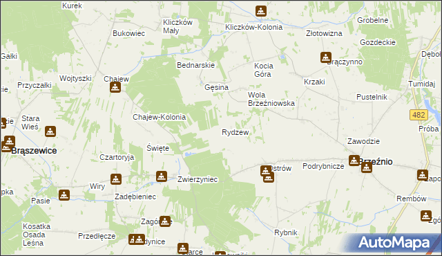 mapa Rydzew, Rydzew na mapie Targeo