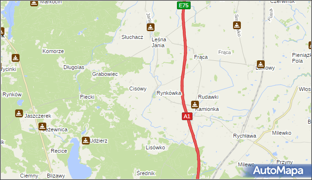 mapa Rynkówka, Rynkówka na mapie Targeo