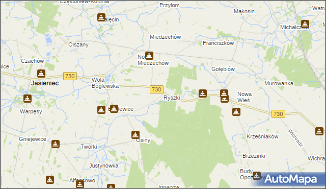 mapa Ryszki, Ryszki na mapie Targeo