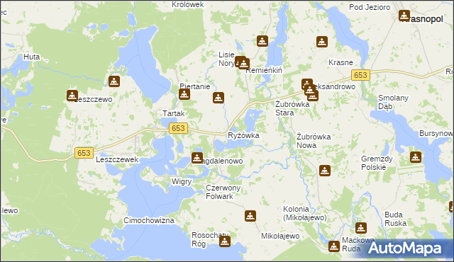 mapa Ryżówka, Ryżówka na mapie Targeo