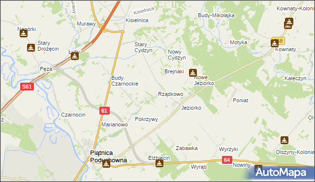 mapa Rządkowo, Rządkowo na mapie Targeo