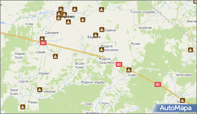 mapa Rząśnik Szlachecki, Rząśnik Szlachecki na mapie Targeo