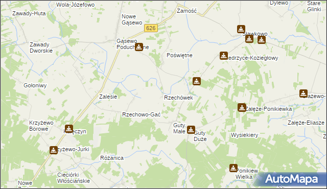 mapa Rzechówek, Rzechówek na mapie Targeo