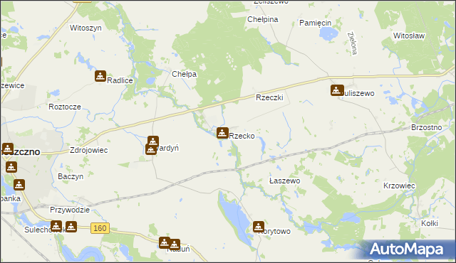 mapa Rzecko, Rzecko na mapie Targeo