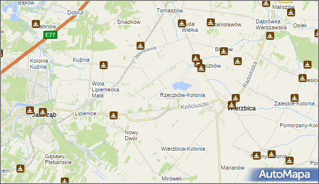 mapa Rzeczków-Kolonia, Rzeczków-Kolonia na mapie Targeo