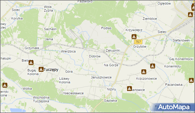 mapa Rzędów gmina Tuczępy, Rzędów gmina Tuczępy na mapie Targeo