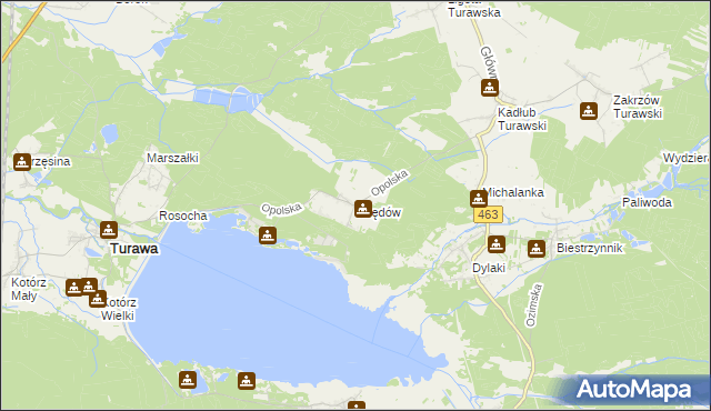 mapa Rzędów gmina Turawa, Rzędów gmina Turawa na mapie Targeo