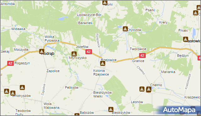 mapa Rzejowice, Rzejowice na mapie Targeo