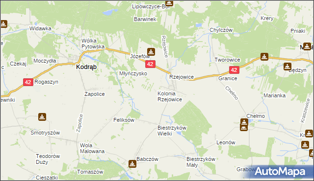 mapa Rzejowice Kolonia, Rzejowice Kolonia na mapie Targeo