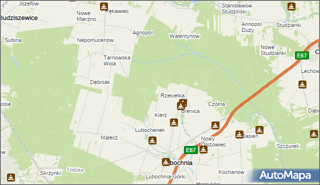 mapa Rzekietka, Rzekietka na mapie Targeo