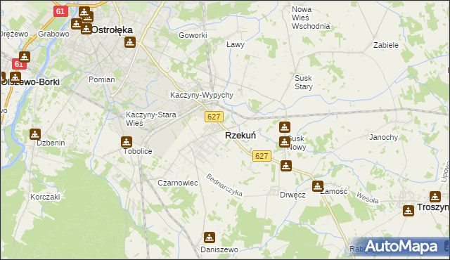 mapa Rzekuń, Rzekuń na mapie Targeo